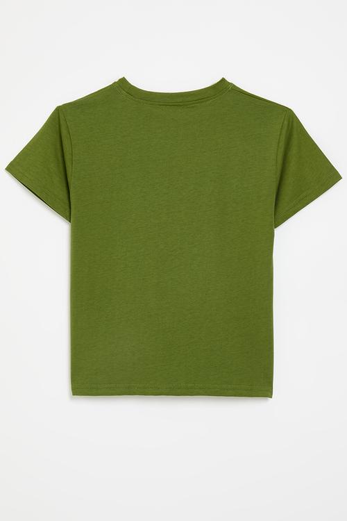 Sad face placement tee - fern green