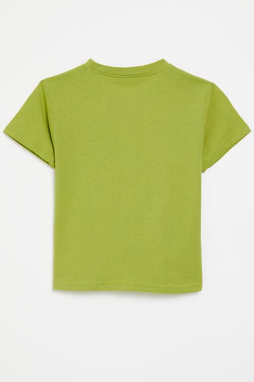 Sad face placement tee - pear green