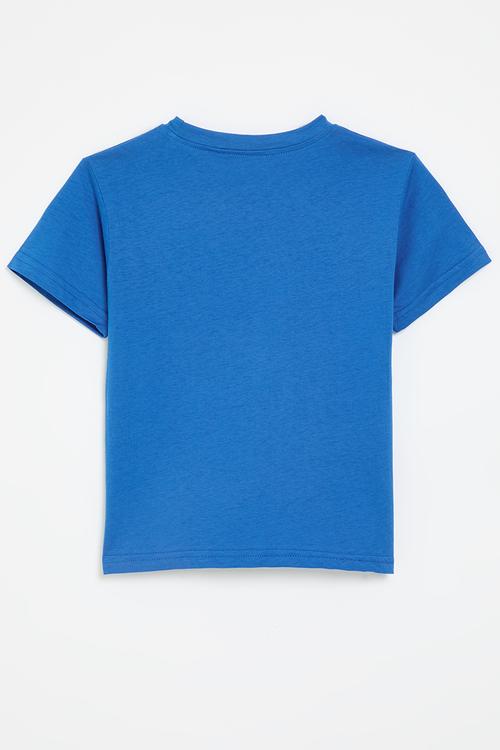 Sad face placement tee - blue