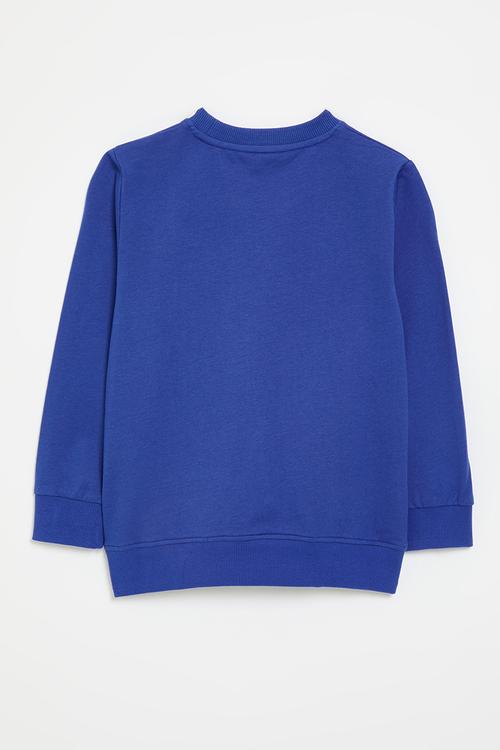 Patchwork applique sweatshirt - royal blue