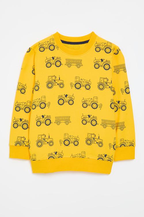 Tractor all-over print sweatshirt - yellow