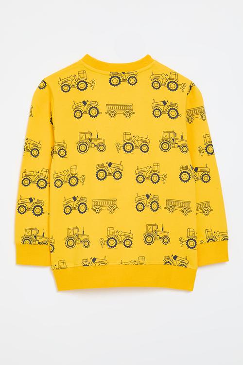 Tractor all-over print sweatshirt - yellow