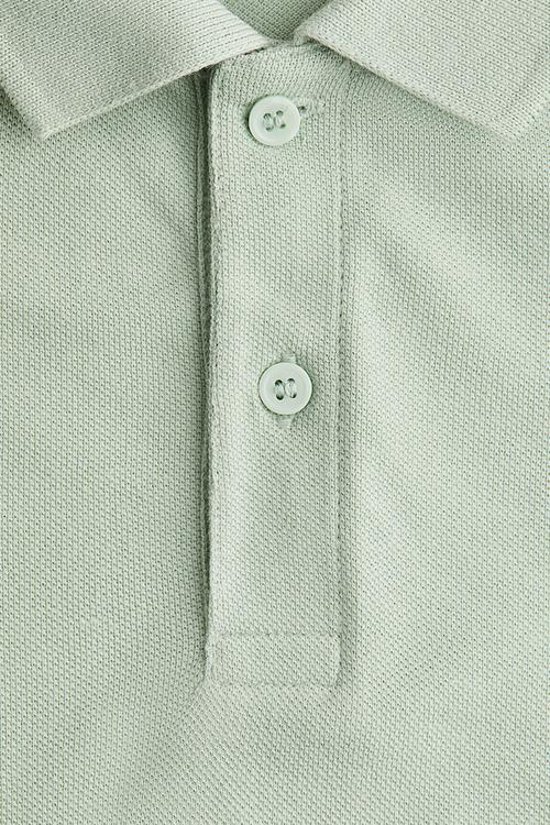 Cotton piqué polo shirt - light green