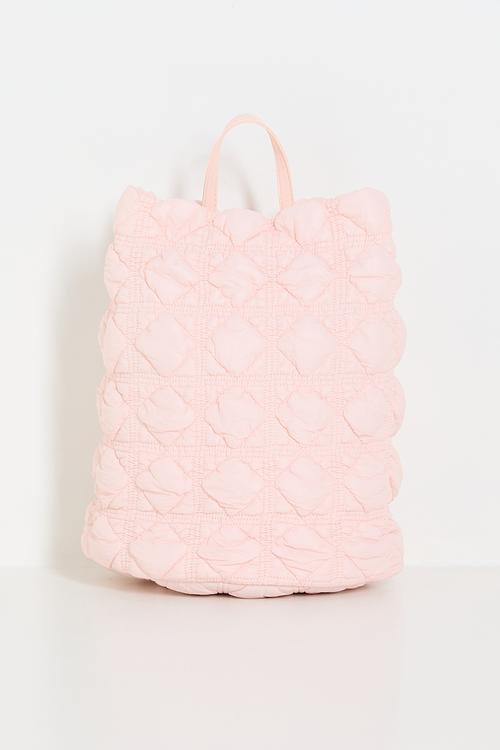 Textured quilting shopper-style backpack - pink