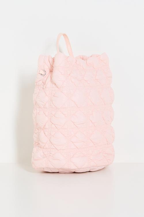 Textured quilting shopper-style backpack - pink