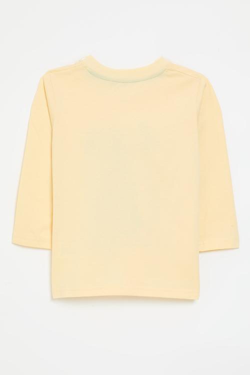 Long sleeve graphic tee - pale yellow