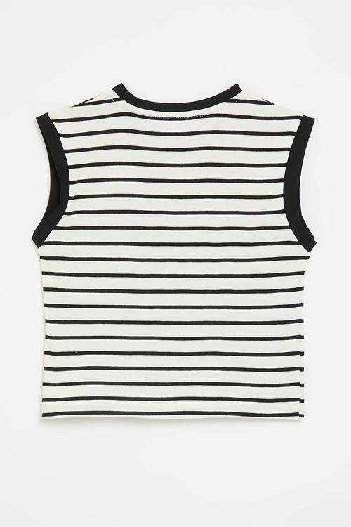 Striped vest with placement print - white/black stripes/robot multi