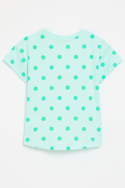Soda cup placement print tee - aquamarine/multi