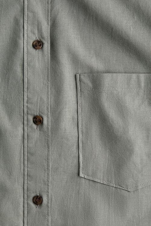 Oversized linen-blend shirt - dusty green 