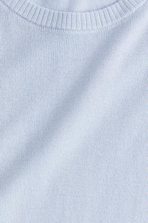 Fine-knit t-shirt - light blue 