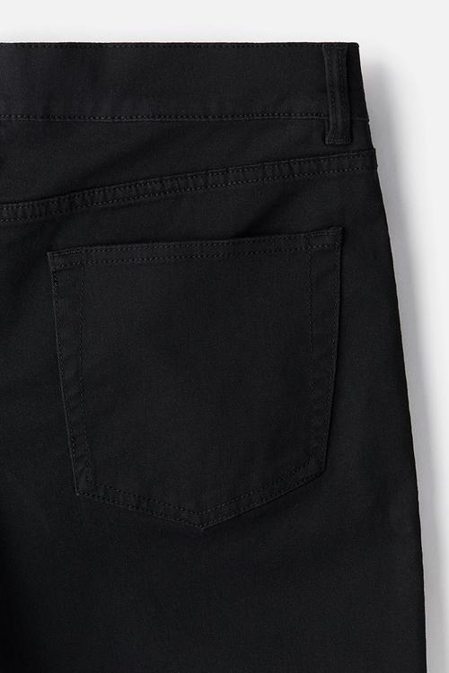 Slim fit cotton twill shorts - black