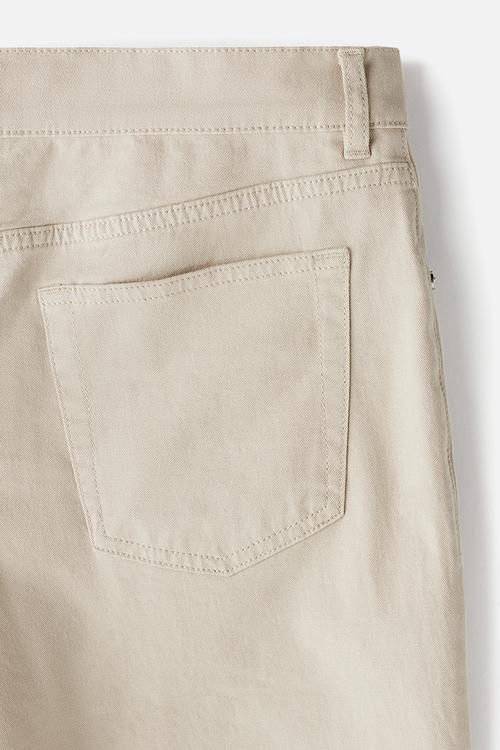 Slim fit cotton twill shorts - light beige 
