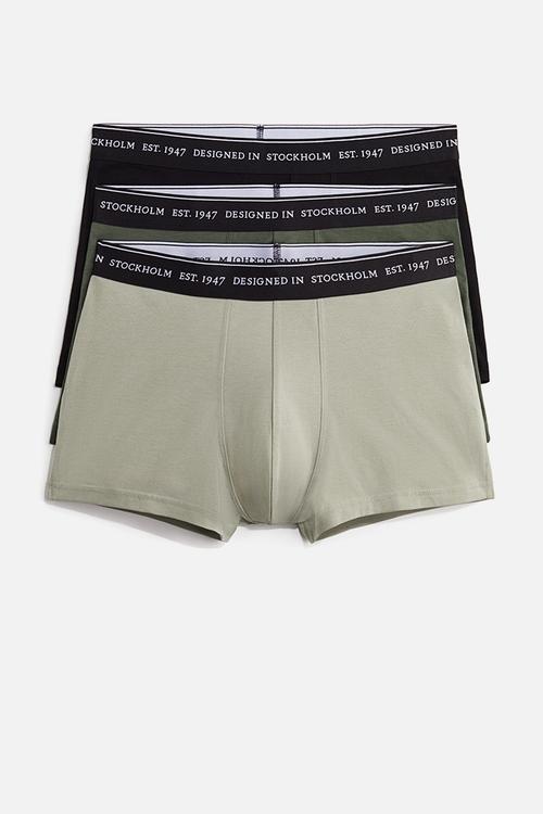 3 pack coolmax® short trunks - sage green & khaki green 
