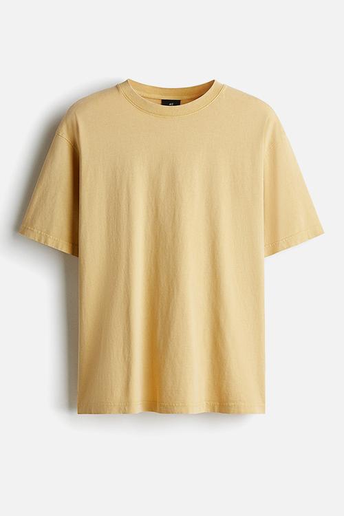 Loose fit washed t-shirt - yellow