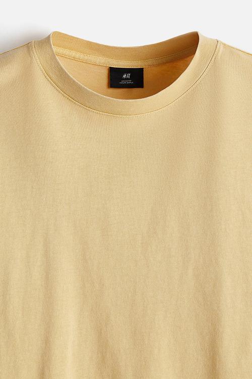 Loose fit washed t-shirt - yellow