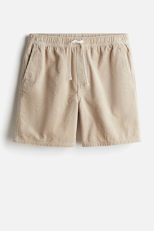 Regular fit corduroy shorts - light beige