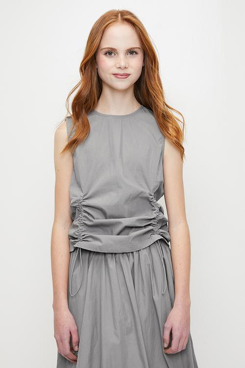 Draw cord top & bubble skirt - silver chalice