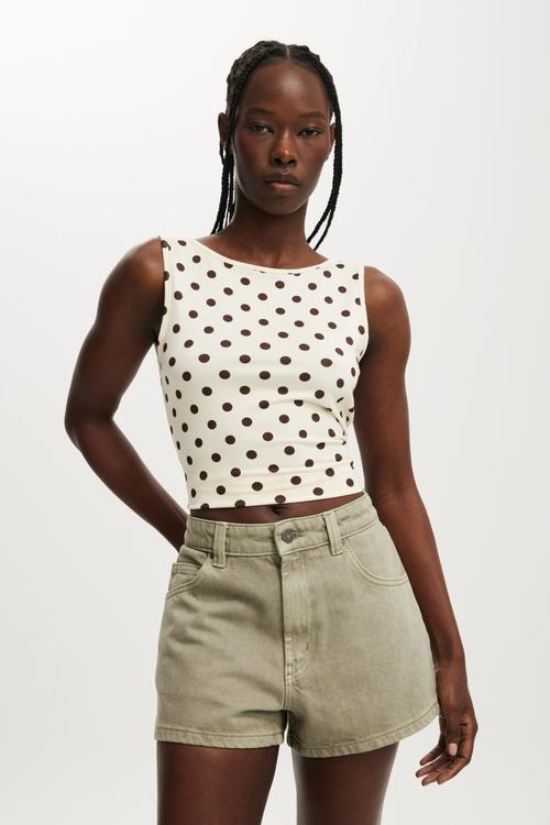 Original cut off denim short - pistachio crumble