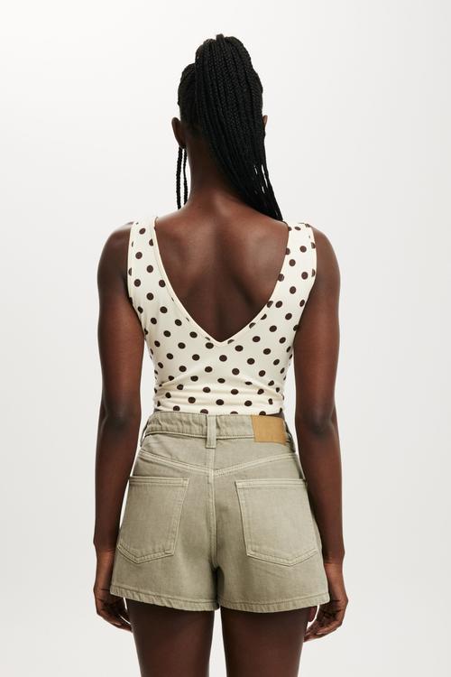 Original cut off denim short - pistachio crumble