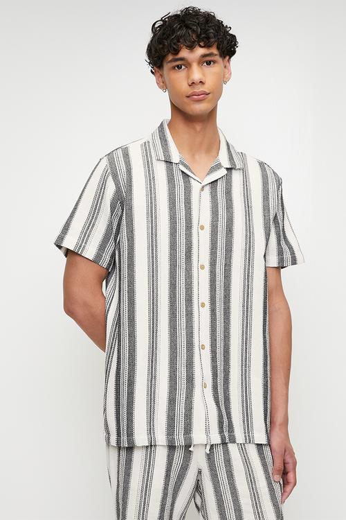 Vertical Shirt - Ecru /Black