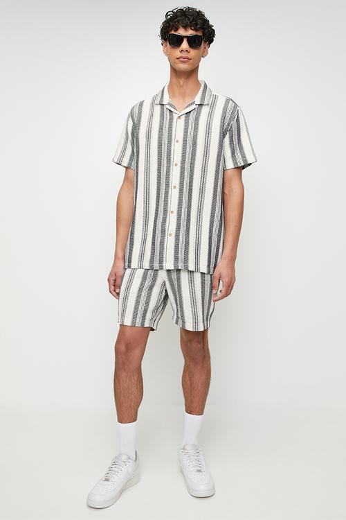 Vertical Shirt - Ecru /Black