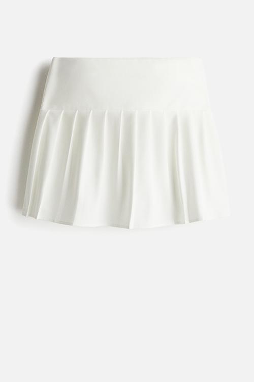 Pleated mini skirt - white
