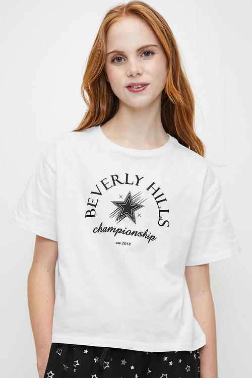 Tee & short set - white & black