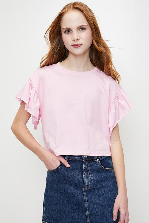 Frill tee - light pink