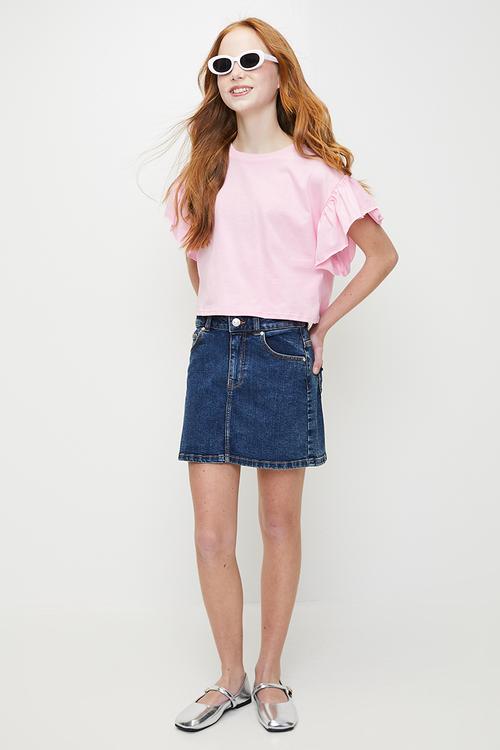 Frill tee - light pink