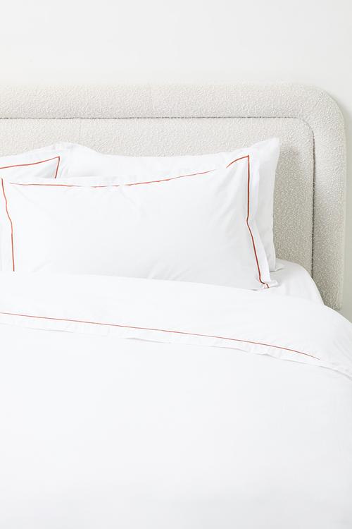 Oxford Satin Stitch Cotton Duvet Set -rust