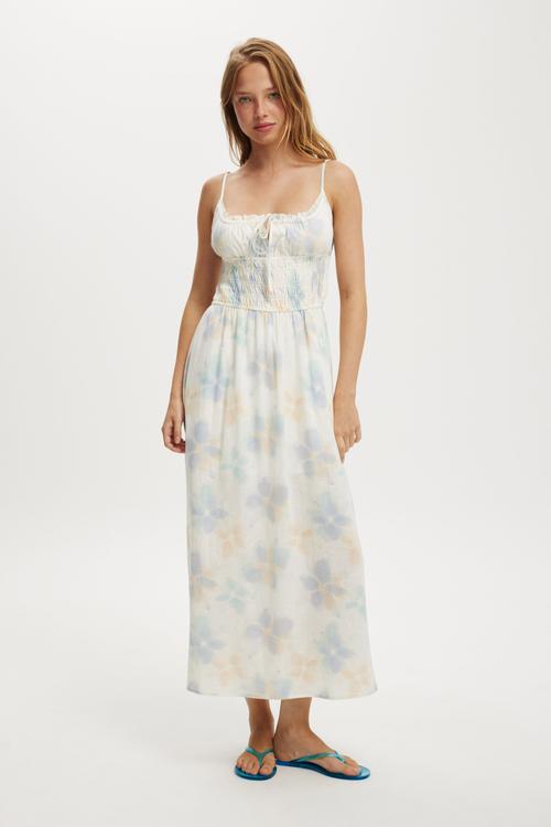 Haven strappy maxi dress - Watercolour blue