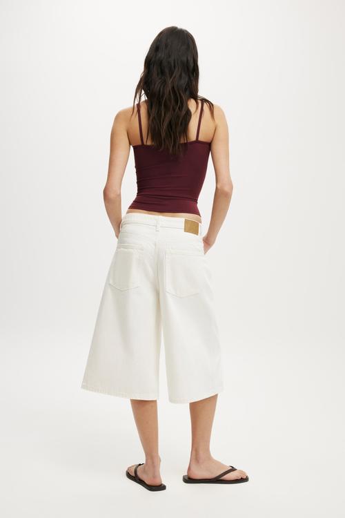 91 Baggy Denim Jort - White