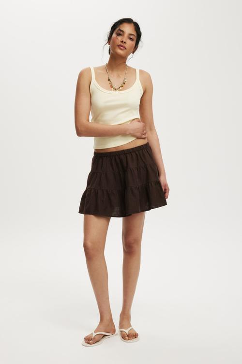 Haven Mini Skirt - Dark Oak