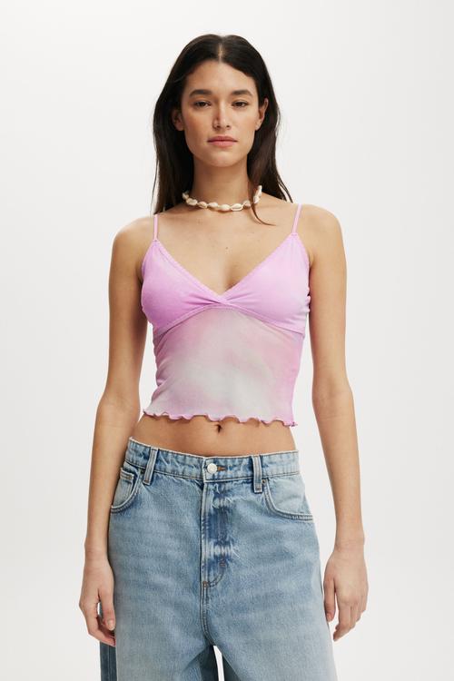 Ashley mesh cami - mirra pink blurred