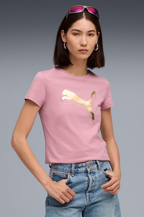 ESS METALLIC Tee W Poised Pink-metallic