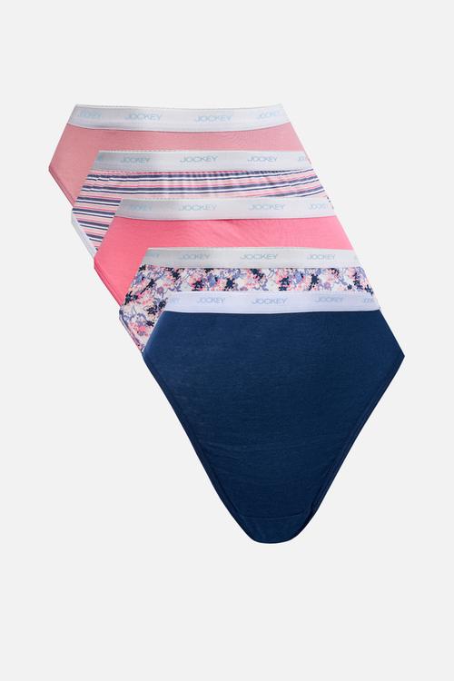 5 Pk Printed French Cut X 2 Print - Midnight /Winter Paradise, /Confetti- Pink, Pink Cloud Stripe, Cosmetic Pink