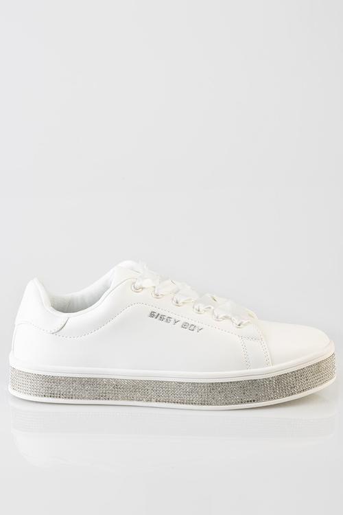 Duchess Sneaker With Bling Sole - White