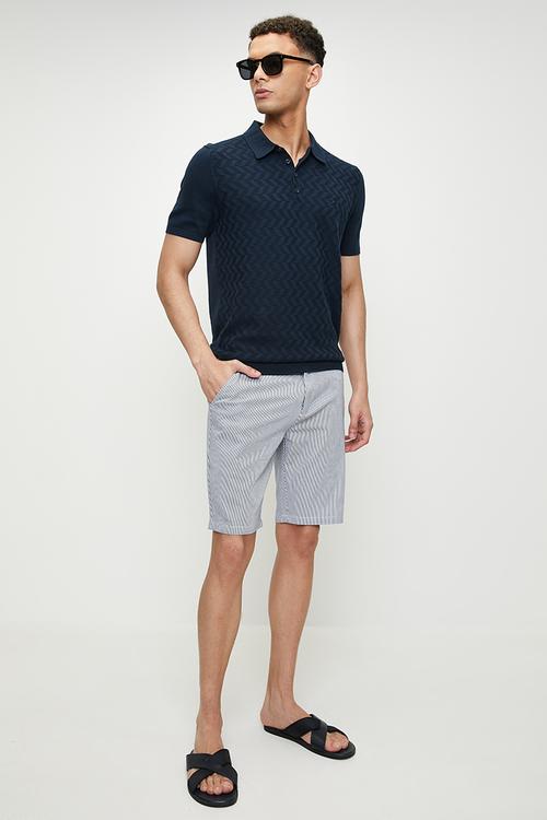 Mike striped shorts - blue