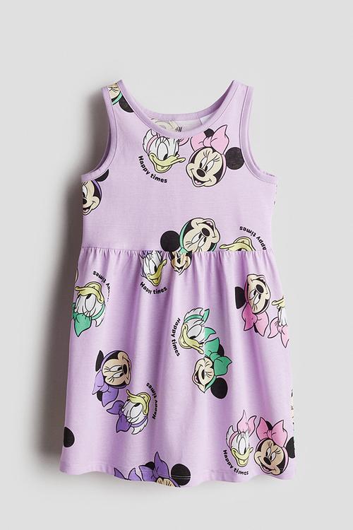Printed cotton dress - purple/minnie mouse