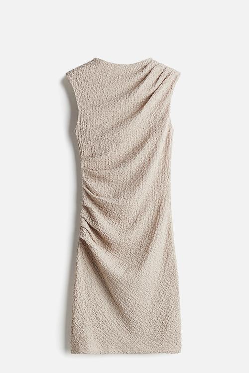Draped bodycon dress - light mole