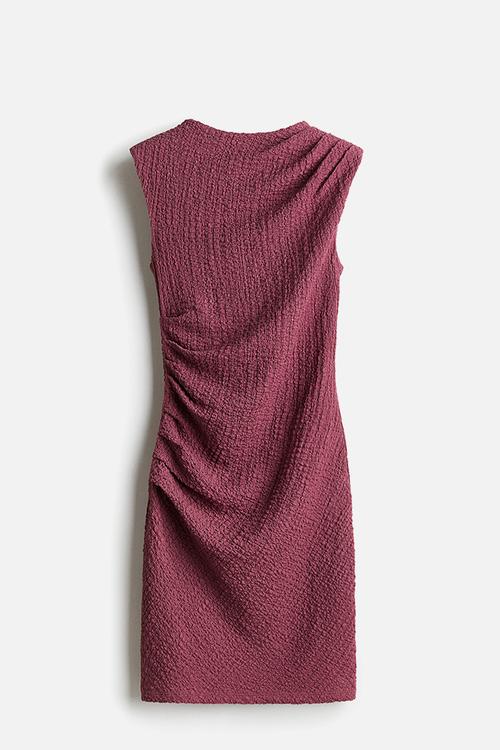 Draped bodycon dress - dark pink 