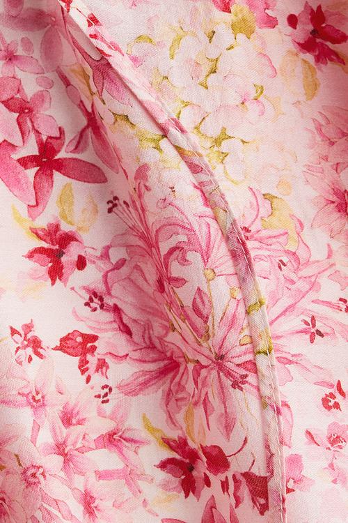 Frill-trimmed maxi skirt - light pink floral 