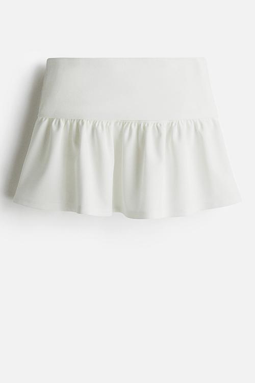 Flared jersey skirt - white