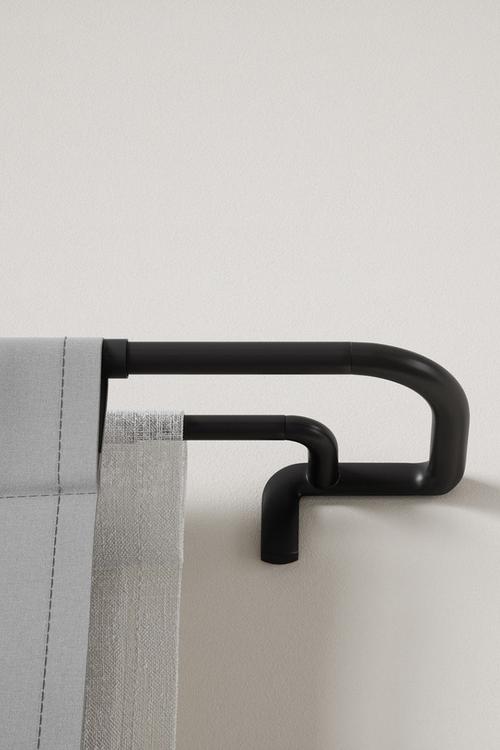 Twilight expandable double curtain rod - black