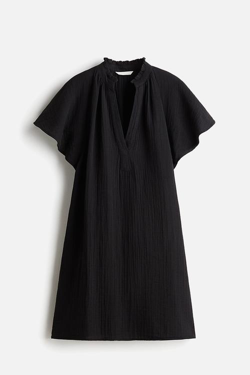 A-line muslin dress - black