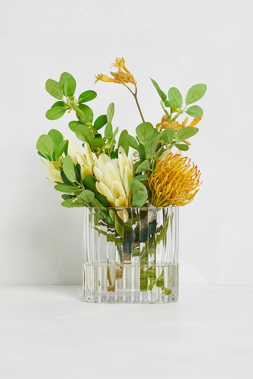 Protea yellow green with foilage