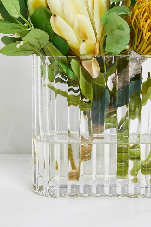 Protea yellow green with foilage