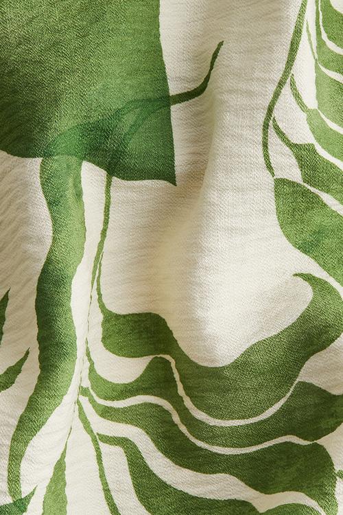 Crêpe mini dress - white/green patterned 