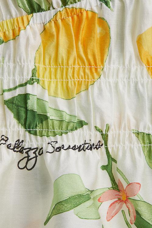 V-neck blouse - white/lemons