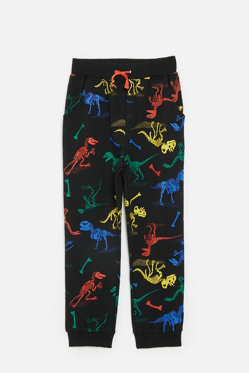 Dino skeleton aop cuffed joggers - black/multi
